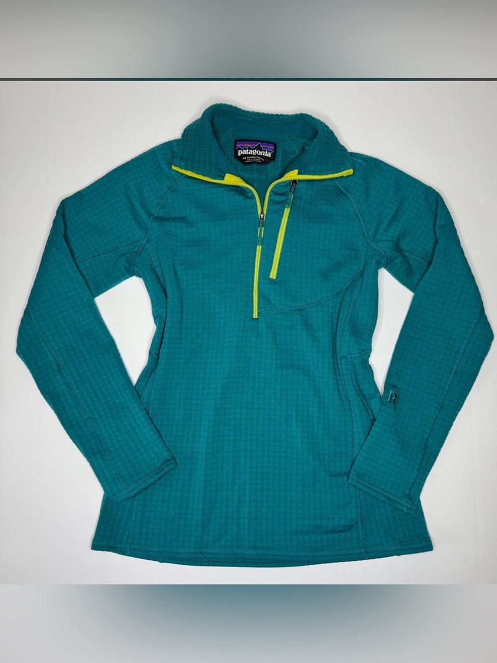 Patagonia R1 Women’s XS Teal Polartec Grid Fleece 1/4 Zip Pullover